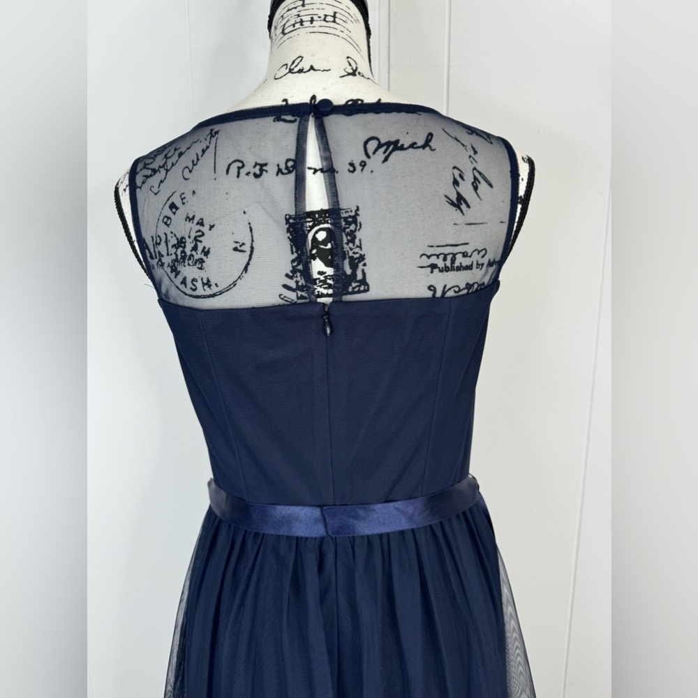 Eliza J Illusion Neckline Sleeveless Embroidery Dress Womans Small - Picture 5 of 14